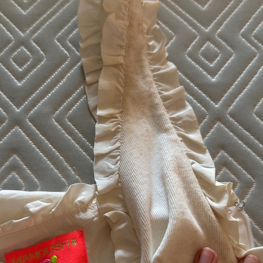 Chic Cream Ruffle Mini Dress - Picture 4 of 6